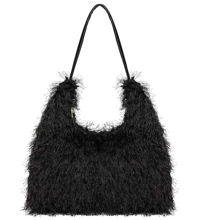Amazon.com: Large Furry Hobo Shoulder Crossbody Bag for